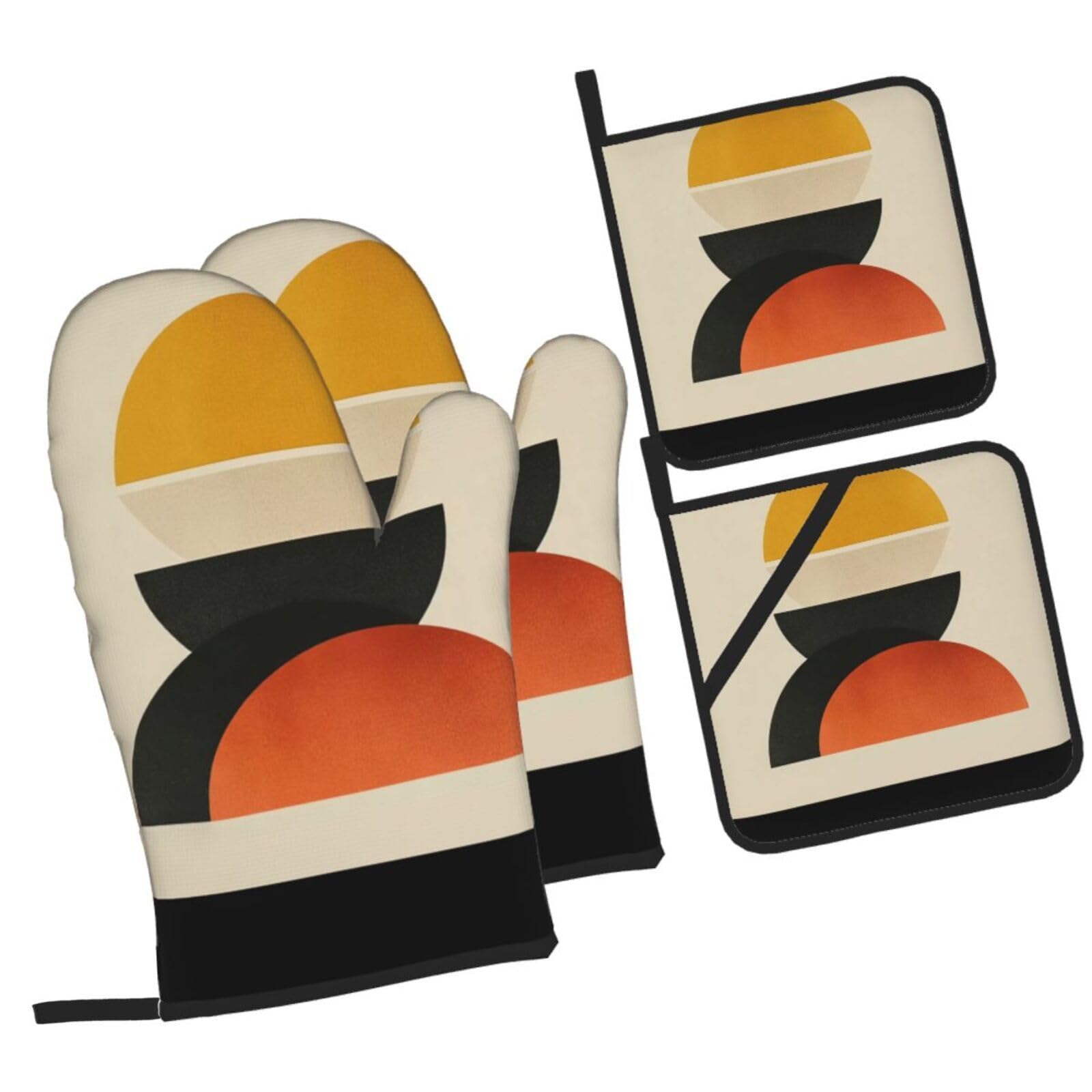 Rękawica do garnków żółta, czarna, odporna na wysokie temperatury, wodoszczelna, olejoodporna, do gotowania i pieczenia