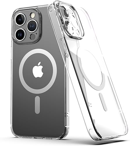 Finest - Funda para iPhone 14 Pro Max con imán fuerte, anti amarilleo, protección de grado militar, transparente, delgada, a prueba de golpes,