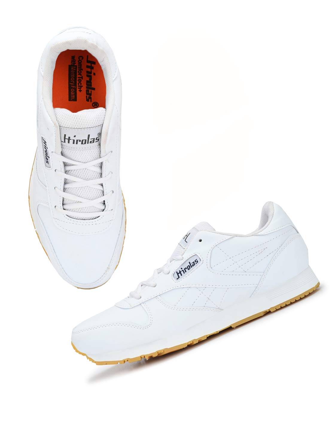 Hirolas® Mens White Fashion Sneaker Shoes for Multi-Sport Activities (B088BNKD52) Amazon Price History, Amazon Price Tracker