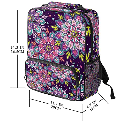 Sac de travail tendance avec imprimé mandala violet unique - 5