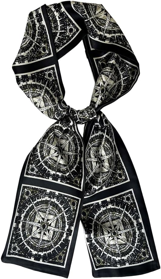 Silk Head Scarf for Hair Fashion Headwrap for Women Lightweight Neck Tie