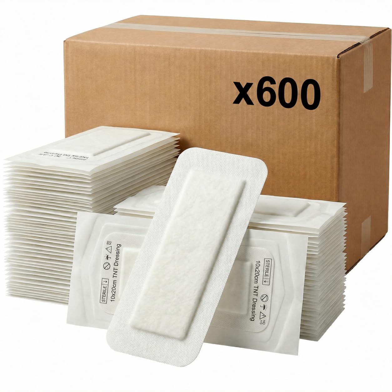 KMINA Wundverband Steril (600 Stück, 24 Boxen à 25) 10 x 20 cm, Professionelle Wundversorgung | Latexfreie, hypoallergene Aufkleber für chirurgische Wunden, Größe XL, für sofortige Hilfe, 24 Schachteln à 25 Stück