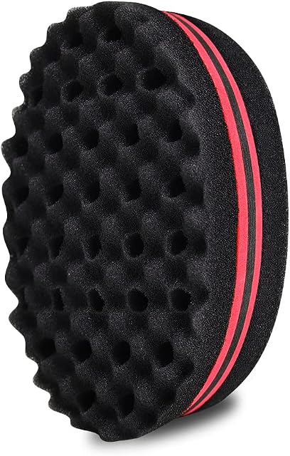 ELERA Hair Sponge Brush, Big Holes (14mm Hole) Afro Curl Sponge, Double Side Oval Magic Twist Coils Wave Hair Sponge for Home and Barber