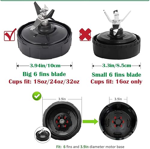 Miniatura 5 de 6 aletas Ninja Blender cuchillas piezas de repuesto 4 pulgadas de diámetro compatibles con Nutri Ninja Auto iQ BL451-70 BL454-70 BL455-70 BL480