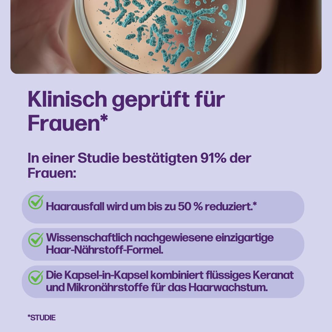 fembites femcaps Hair - Nährstoffkomplex für die Haare mit Keranat, Aminosäuren & Pflanzenextrakten - Vegan, Natürlich & Laborgeprüft - 60 Kapseln