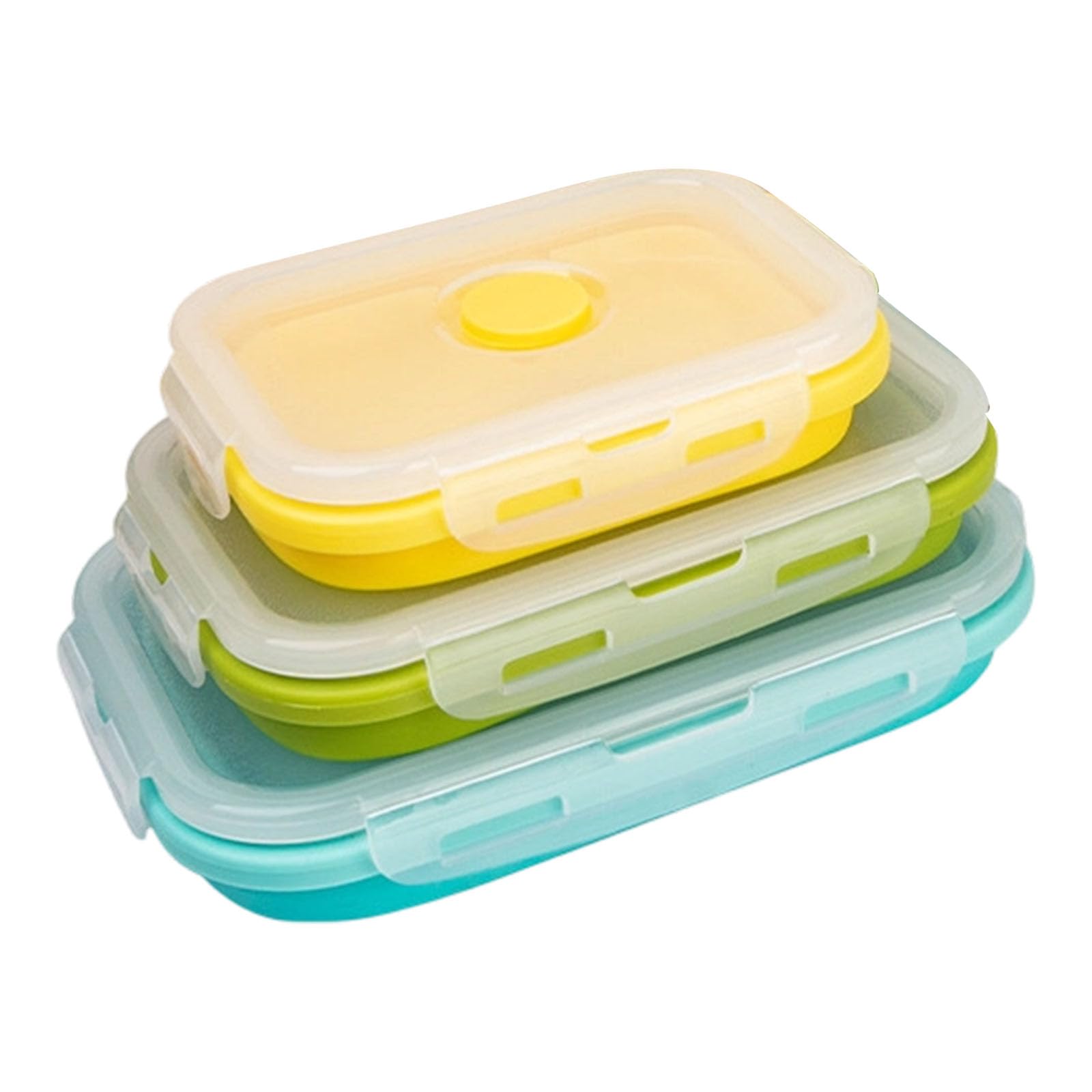 PANGBOER Portable Silicone Lunch Containers with Bodies, Nested Storage and Fitted Lids for Workday Meals and Travel Food Containers Nesting Lunch Portable Meal Prep Boxes Storage Meal