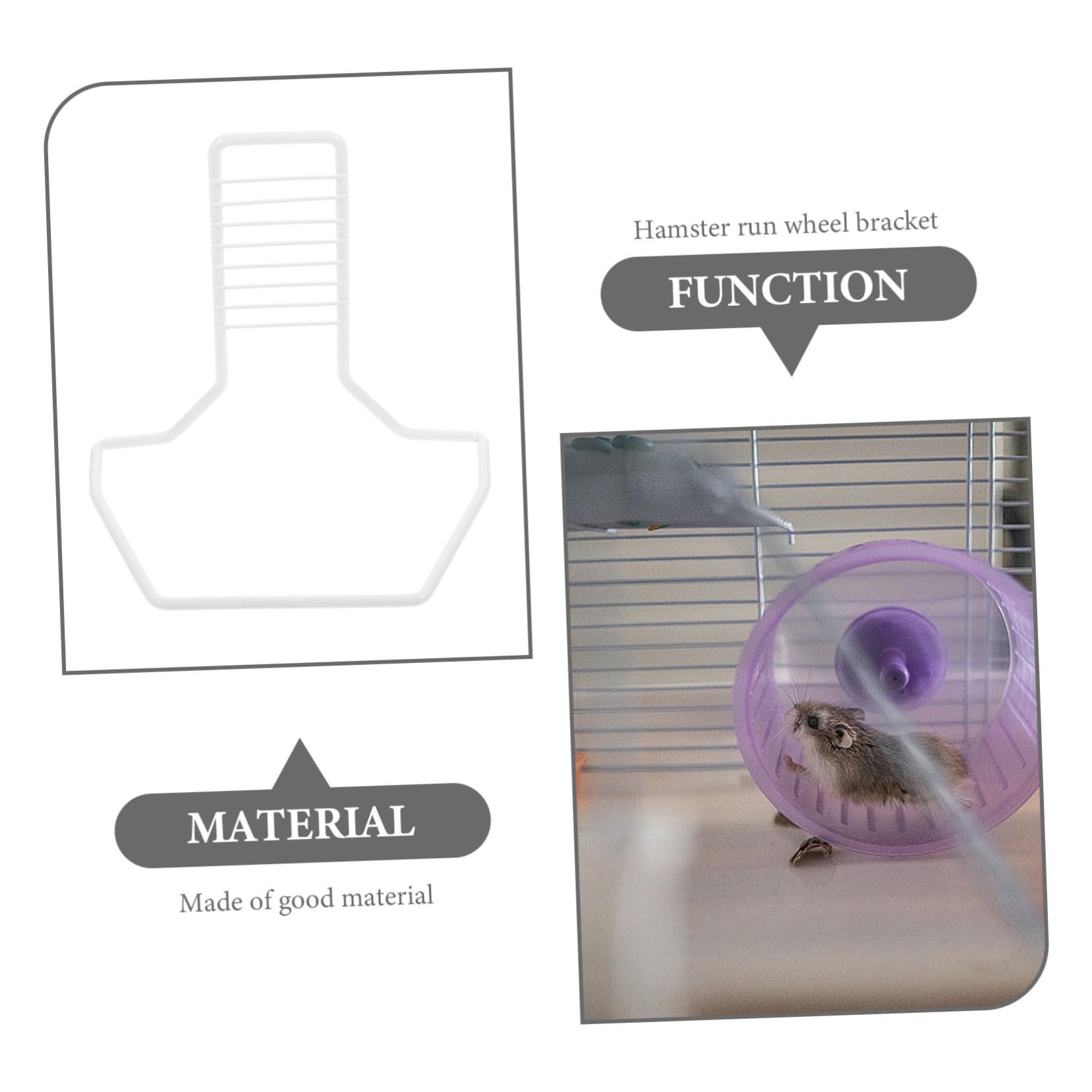 Happyyami 1PC Portable Iron Hamster Running Wheel Rack Silent Exercise Holder for Pets Compatible with Wheels Under for Home Pet Shop Use