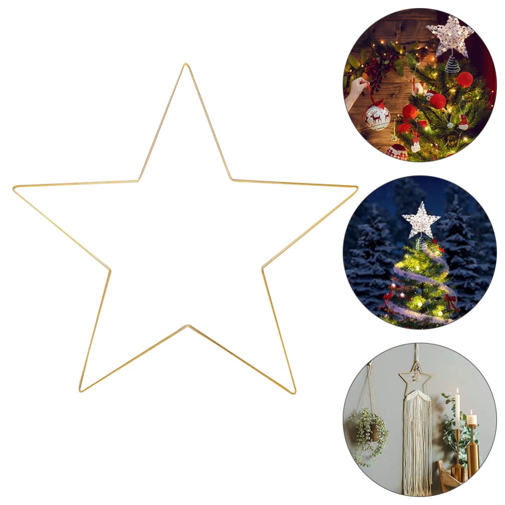 BESPORTBLE 1 Stücke Gold Deko Ringe Sterne Metallring Drahtringe zum Basteln Kranz Ringe für DIY Stern Hochzeitskranz Türkranz Wandkranz Weihnachtskranz Halloween Weihnachten