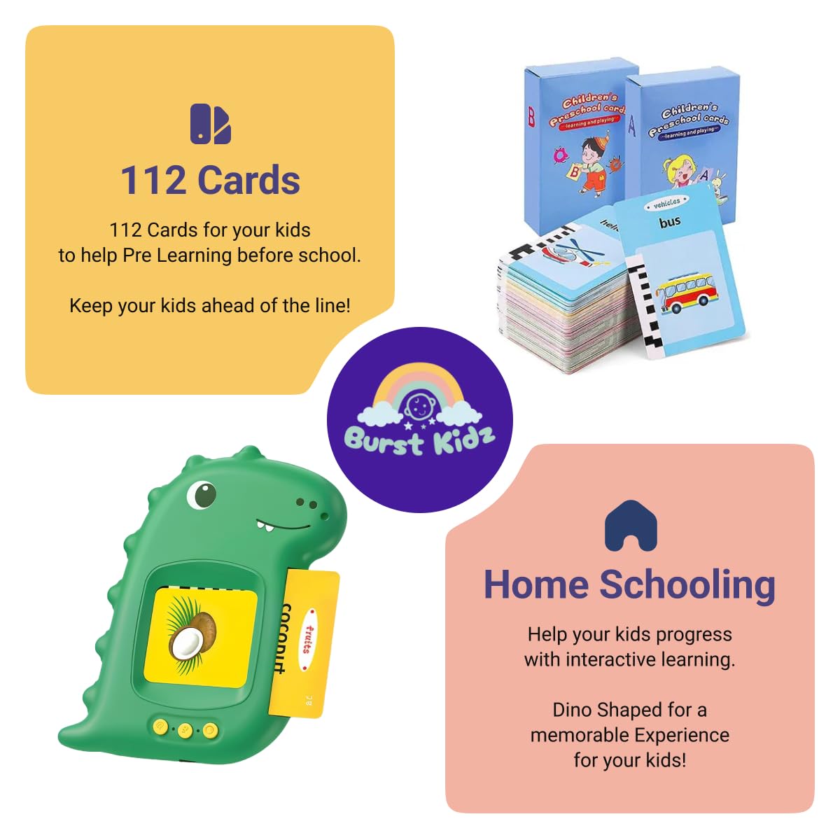 Interactive Educational Flash Card Reader for Kids - Bilingual Early Learning Toy for Toddlers & Preschoolers, Language Development, Reading & Math Flash Cards, Fun Learning Tool - Image 7