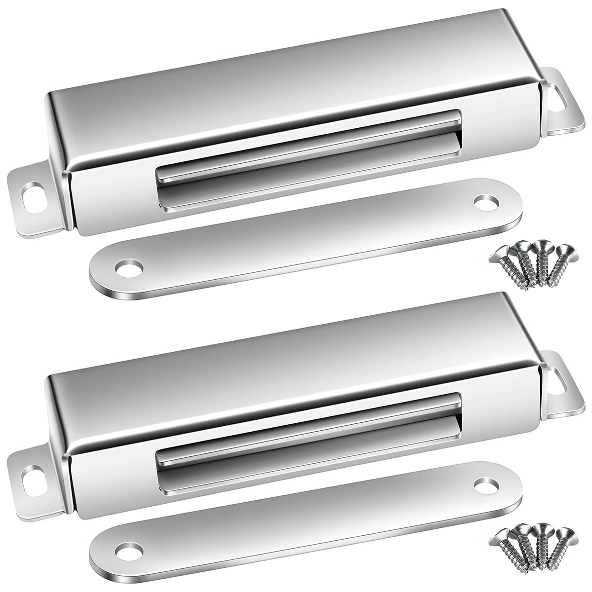Selyse Pack of 2 Magnetic Catch Door Magnets for Cabinet Doors Magnetic Clasps, Stainless Steel Drawers, Magnetic Door Closer