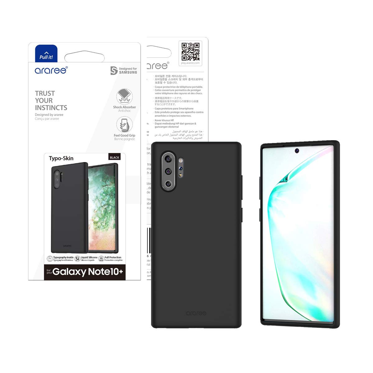 ArareeSilicone Back Case for Samsung Galaxy Note 10 Plus (Black)