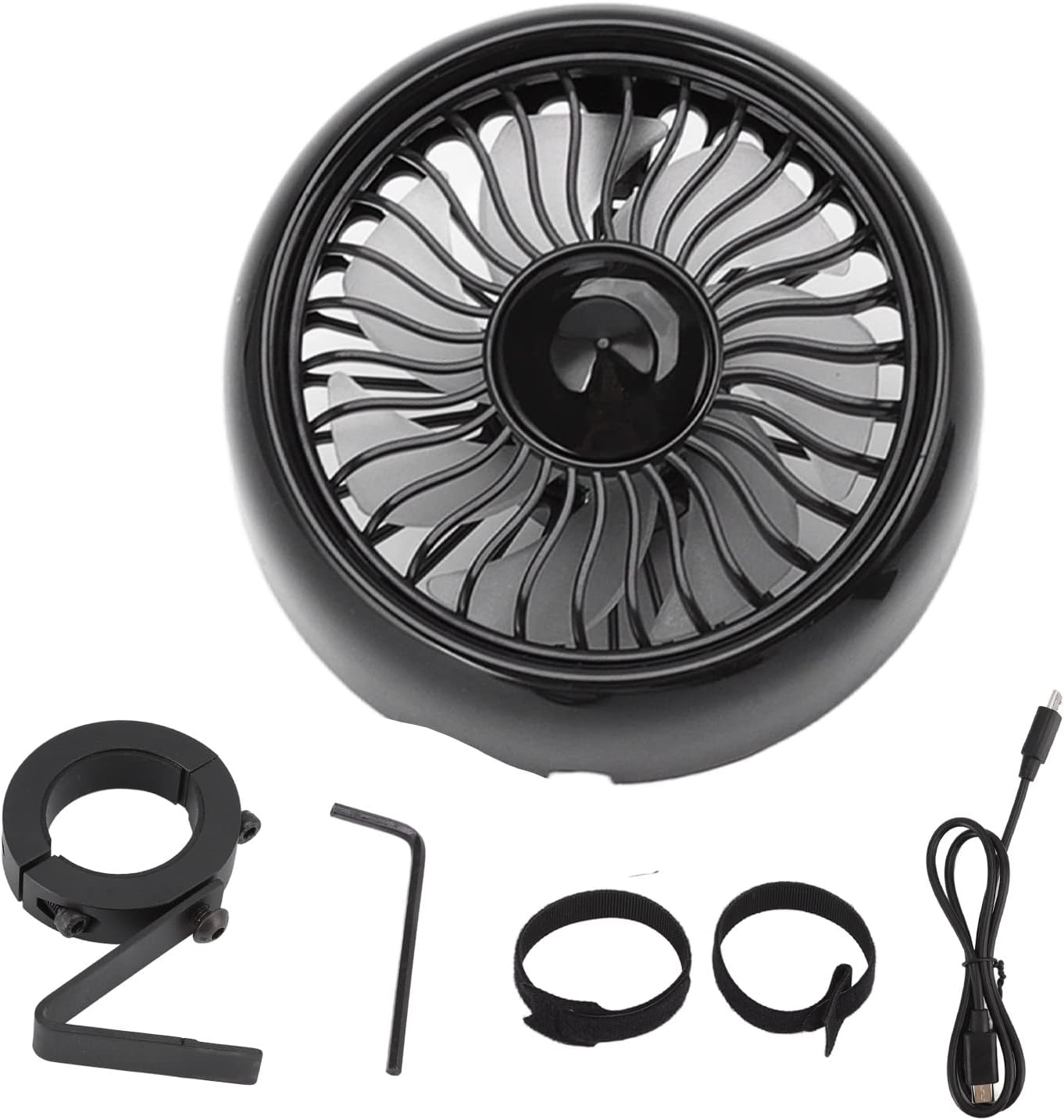 Ventilador ajustable de 2 velocidades, ventilador portátil recargable por USB, ventilador eléctrico ajustable de aleación de aluminio, ventilador de carga requerido para accesorios de bicicleta Peloto