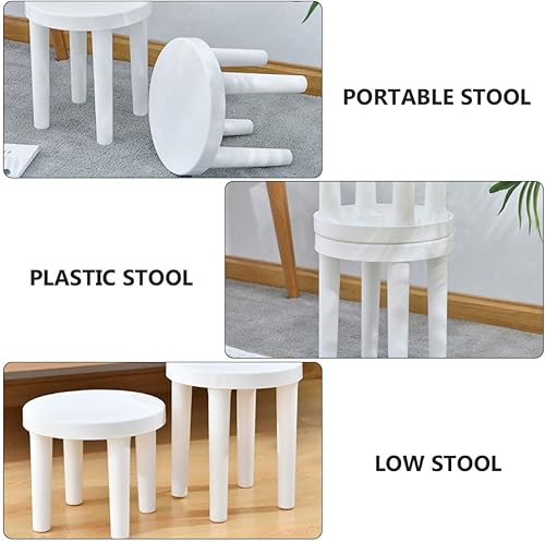 Miniatura 6 de Taburete para niños, pequeño, de plástico, blanco, para oficina, silla, taburete suave, para cocina, hogar, entrenamiento para niños,