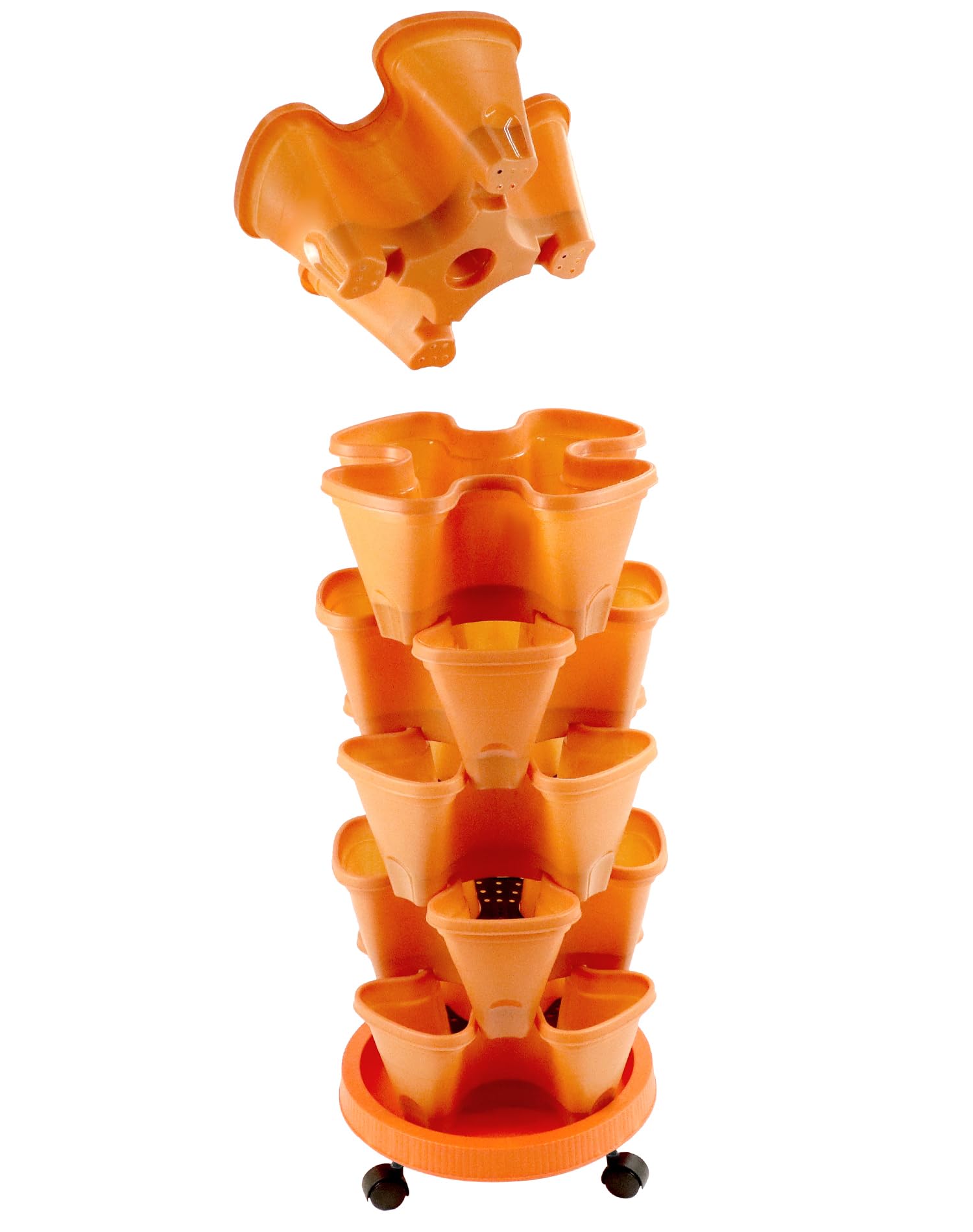 QWORK® 6 livelli fioriera verticale, Vasi per piante impilabili in plastica, Verdure impilabili, Fragole, Fiori