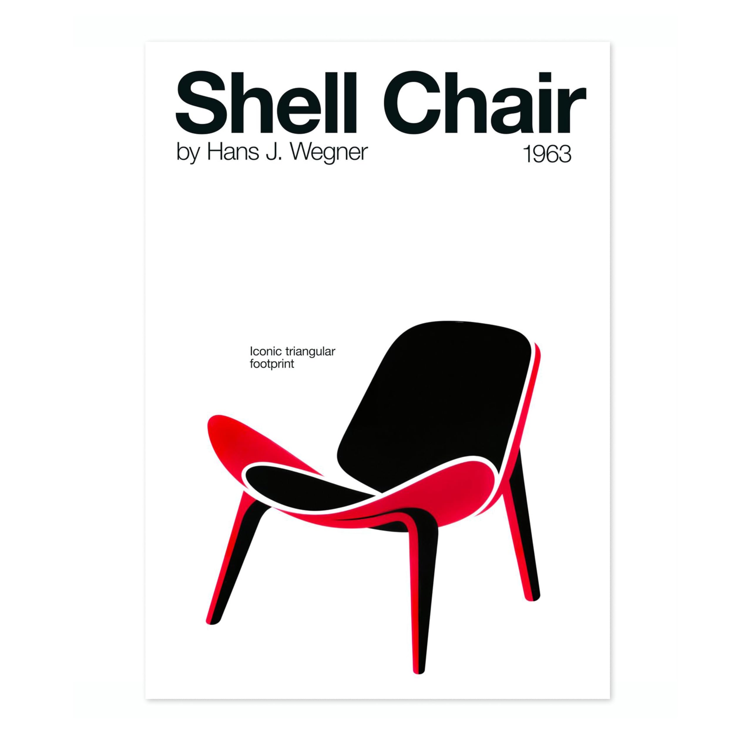 Shell Chair Poster, Bauhaus Mid-Century Modern Print, Retro Abstract Wall Art, A2 (Print Only) - 59.4x42cm โ image 1