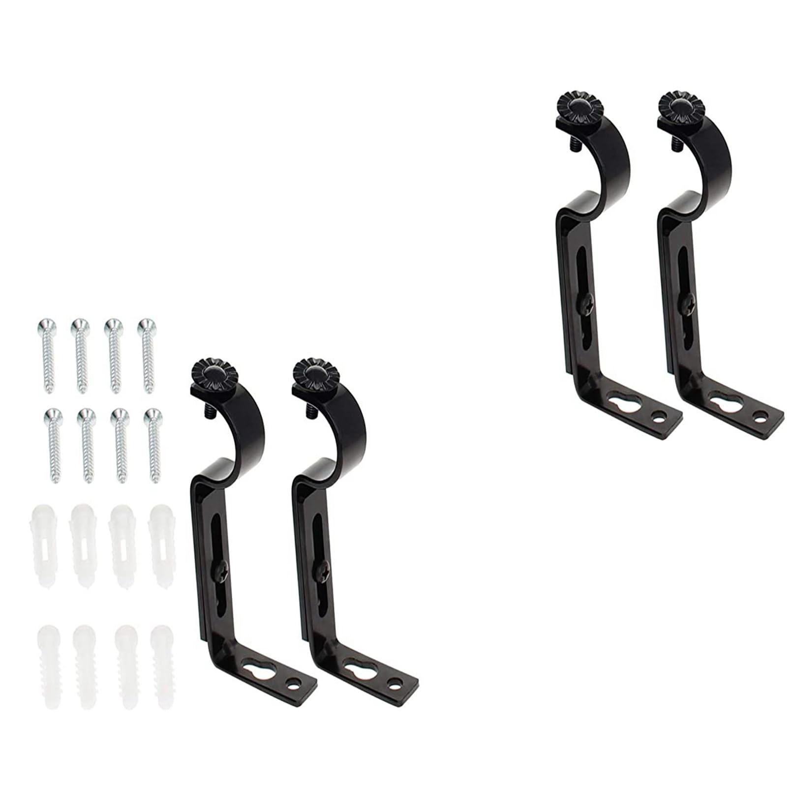 Msioytog Multicolor 4Pcs Curtain Rod Holder Window Curtain Rod Hanger Adjustable Bracket Single Bracket Enduring Adjustable Holder Easy Installation Hardware
