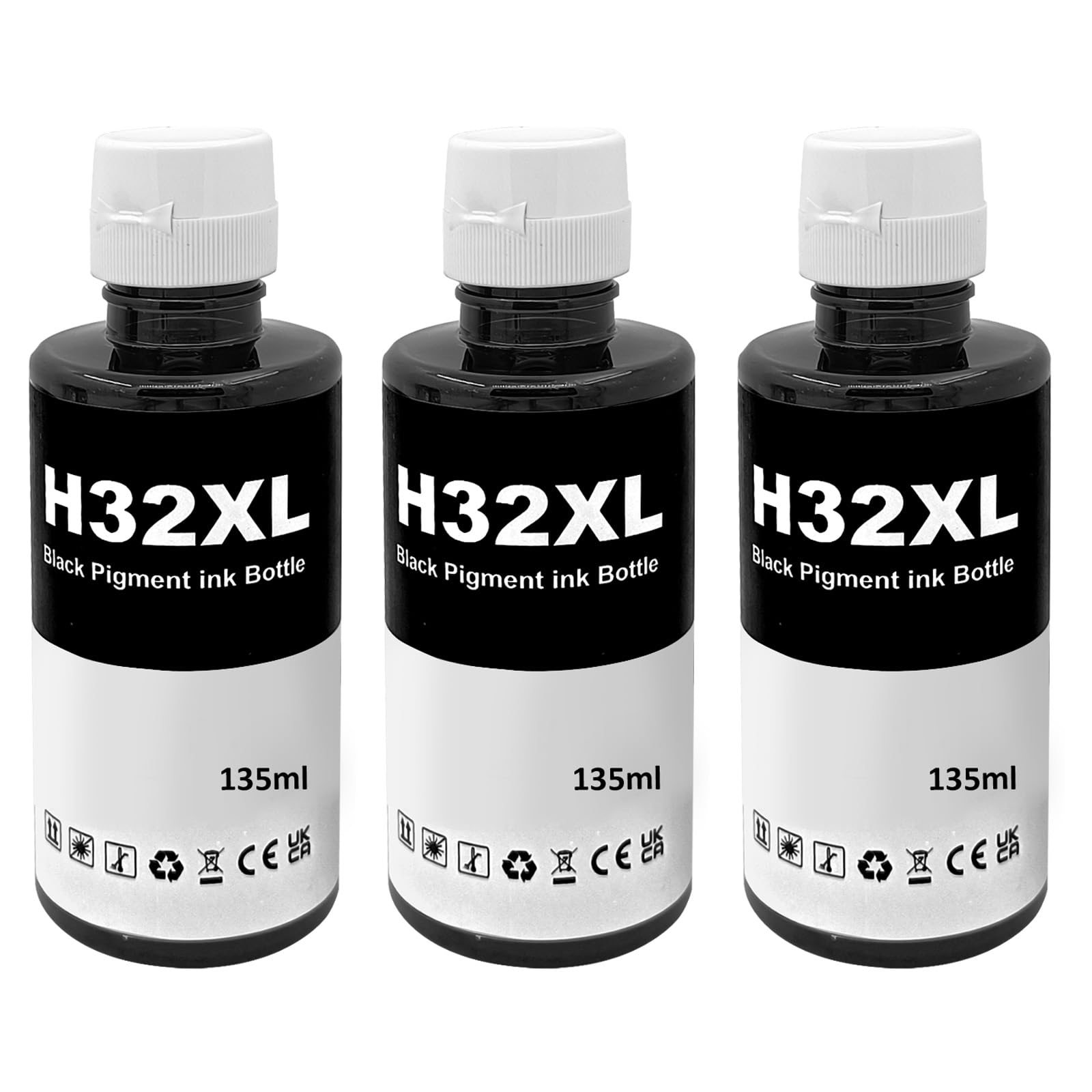 LAIPENG 32XL Inchiostro Compatibile con HP 32 XL per Smart Tank 315 319 455 515 516 530 555 558 559 570 655 670 790 5105 7005 7006 7305 7306 7605 415 419 Stampante (3 Nero)