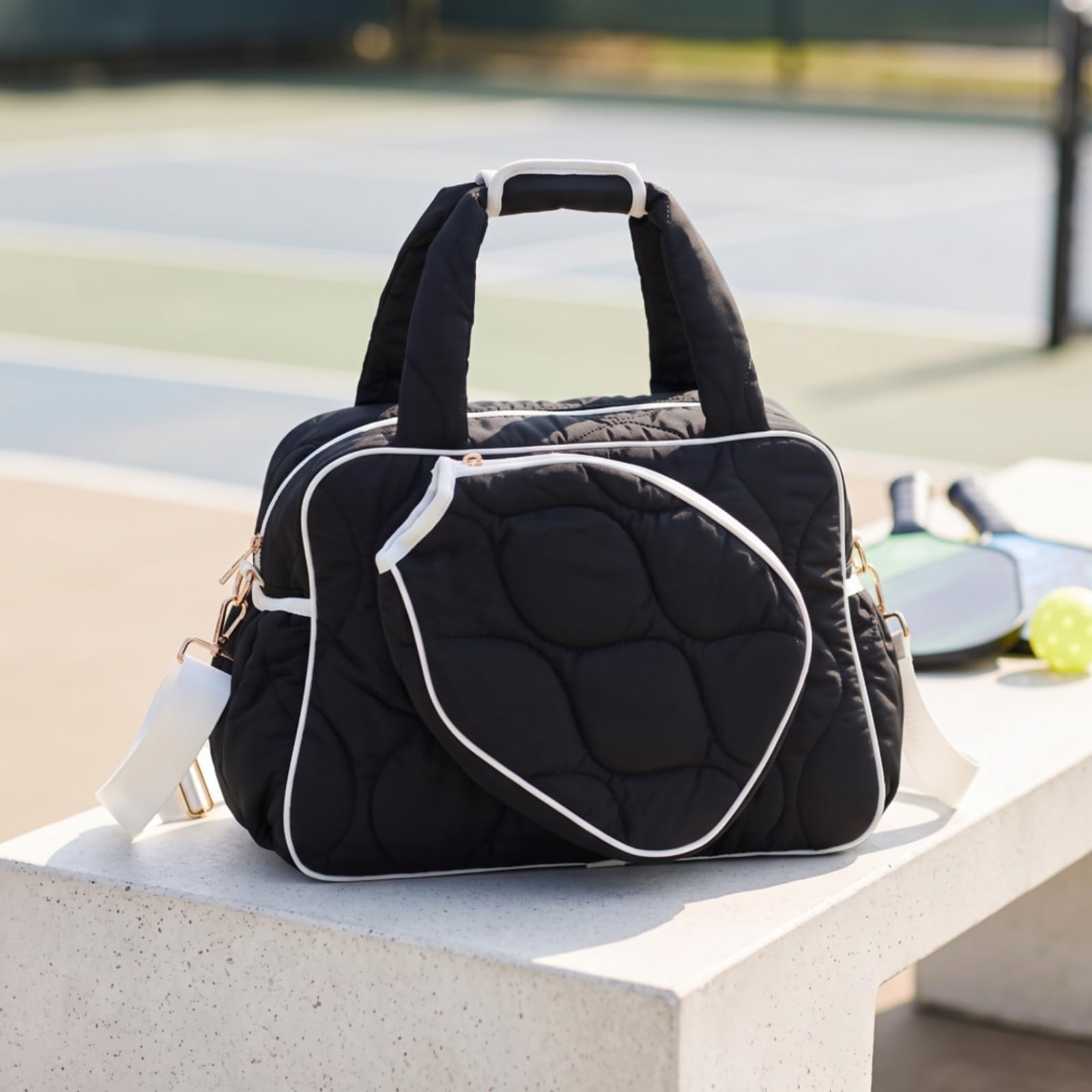 Borsa da Tennis Impermeabile Borsone | Trapuntata, Resistente All'acqua, Borsa con Ampio Scomparto, per Allenamento