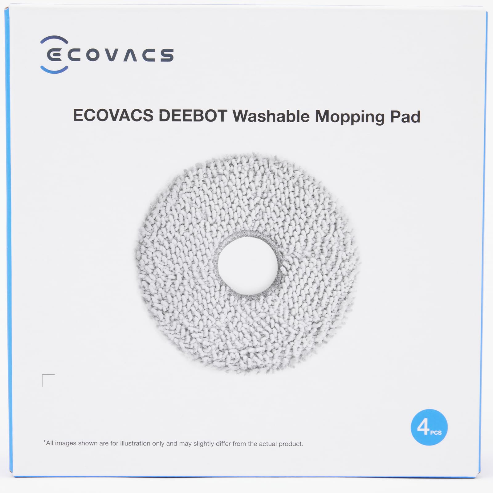 ECOVACS Panni di lavaggio lavabili per DEEBOT N30 PRO OMNI/N30 OMNI, scatola da 4 pezzi (2 coppie), accessorio originale