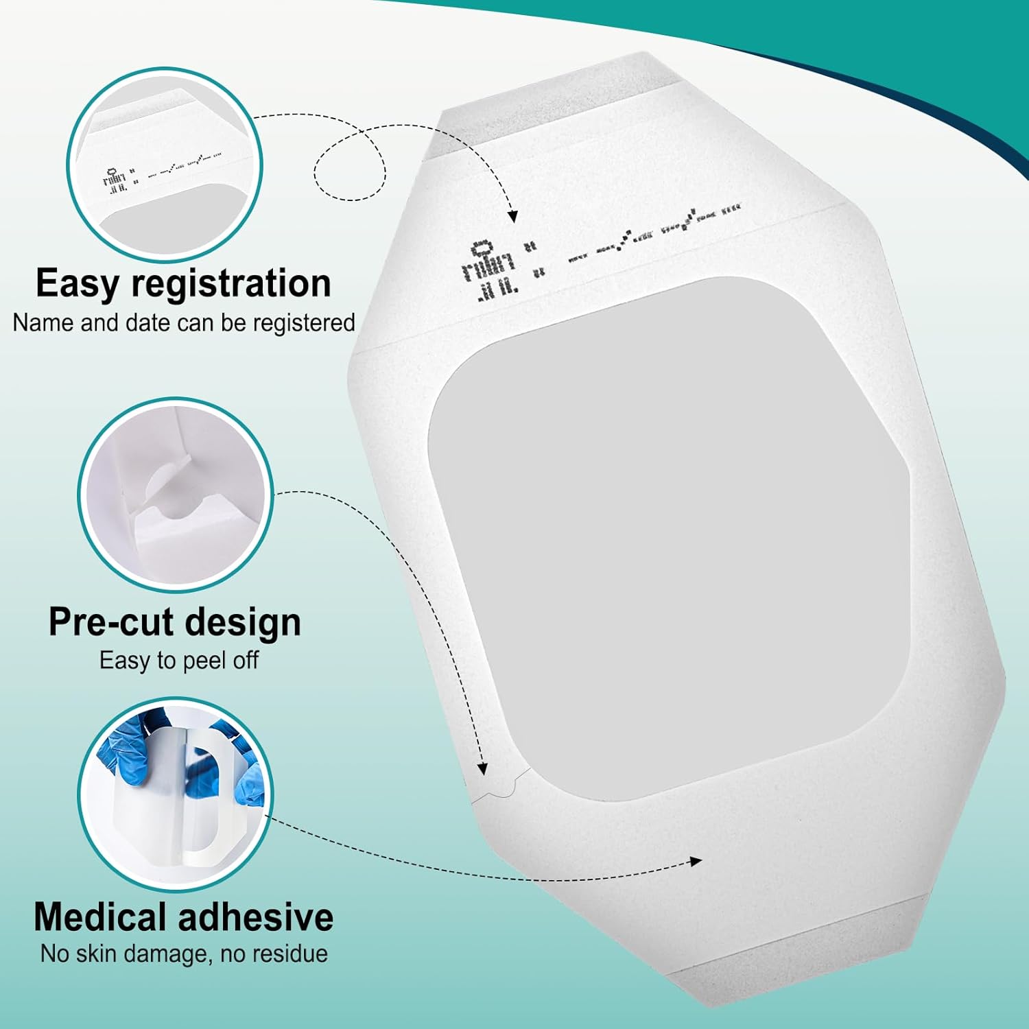 80 Packs Transparent Film Dressing 2.375" x 2.75" - Waterproof Bandages for Swimming, Showering, Wounds, Post Surgical Shower or IV Shield, Tattoo Aftercare Bandage, Scar Therapy, Adhesive Patches - Image 3