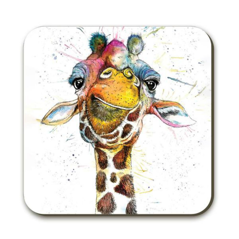 Splatter Rainbow Giraffe Coaster