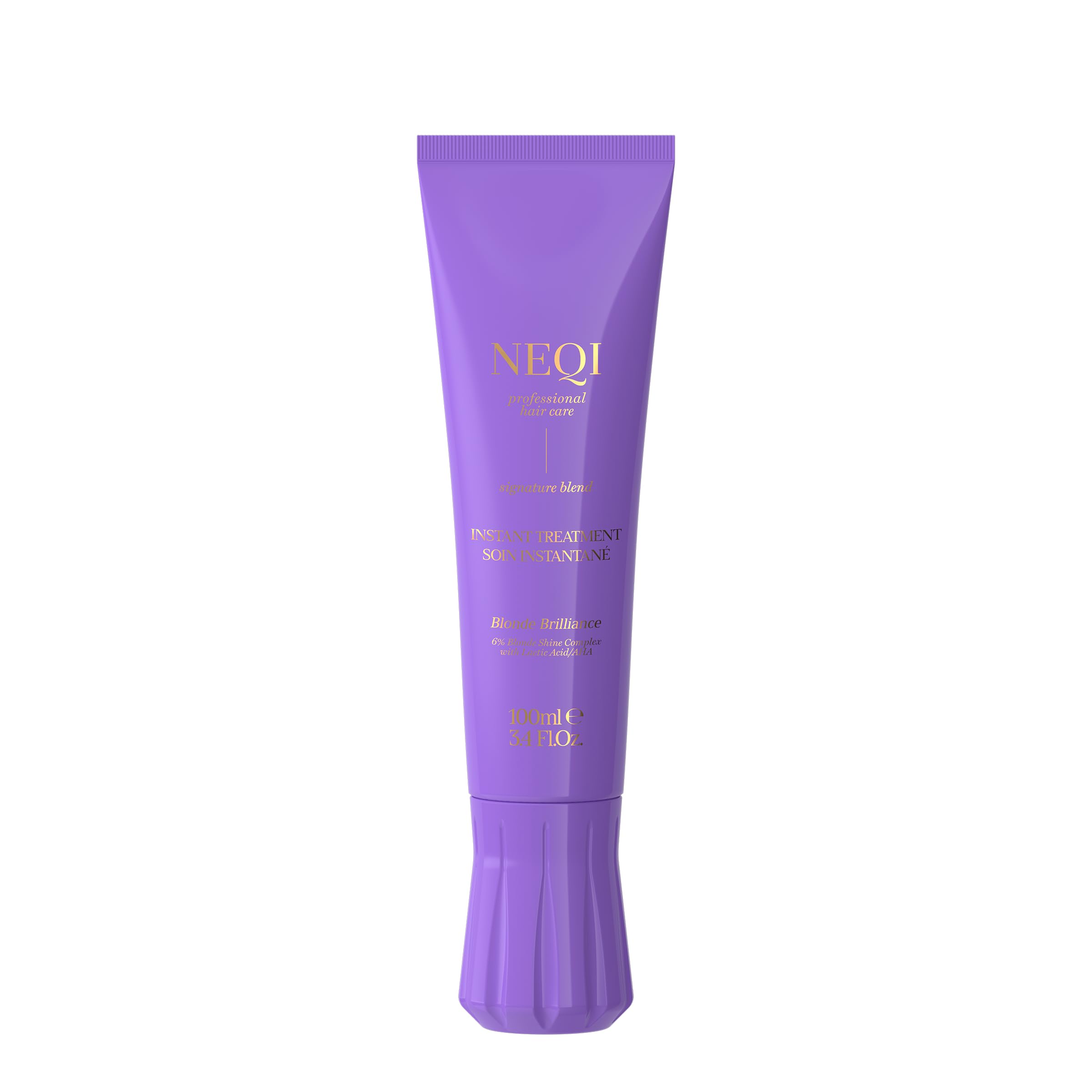 NEQI - Treatment Treasure Blonde Brilliance - 3-Minuten Intensiv-Haarkur für blondes Haar - Mit Blonde Shine Komplex & Milchsäure (AHA) - Haarpflege für starkes Haar - Anti-Gelb-Effekt - 100 ml