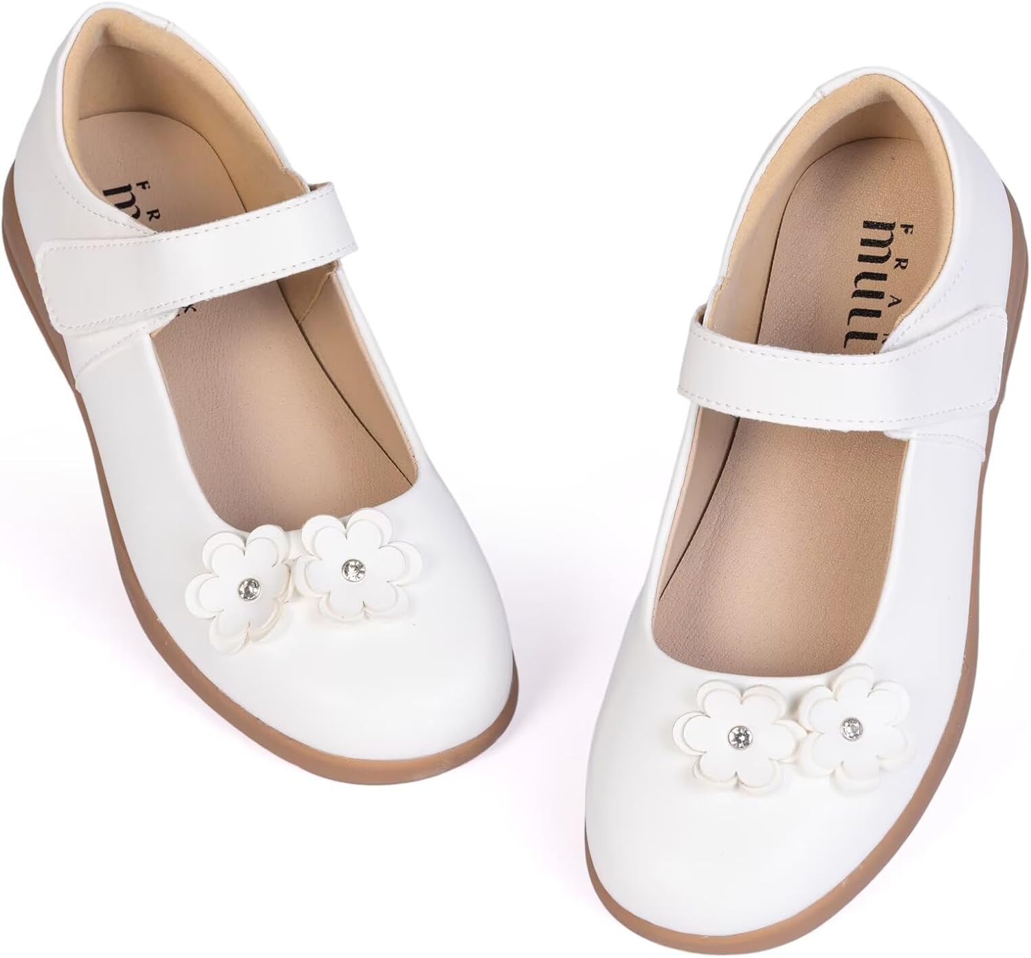 Frank Mully Girls School Shoes Mary Jane Flats Slip-On Uniform Dress Flats for Girl Toddler/Little Kid/Big Kid