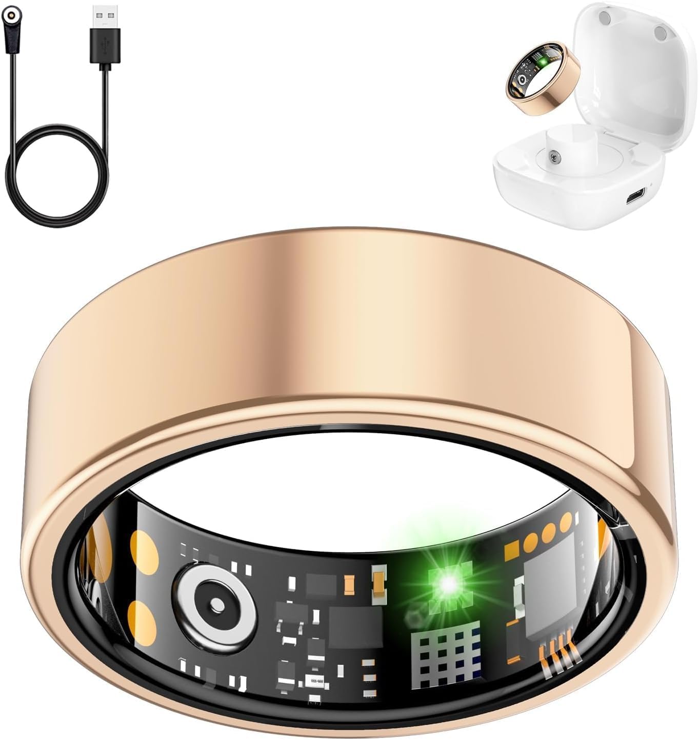 Smart Ring for Women Men, Fitness Ring with Heart Rate, Blood Oxygen,Stress, Sleep Tracker, Step Tracker, Fit Ring No Subscription Fee, IP68 Waterproof Smart Ring for iPhone & Android (Rose Gold, 8#)-picture-27