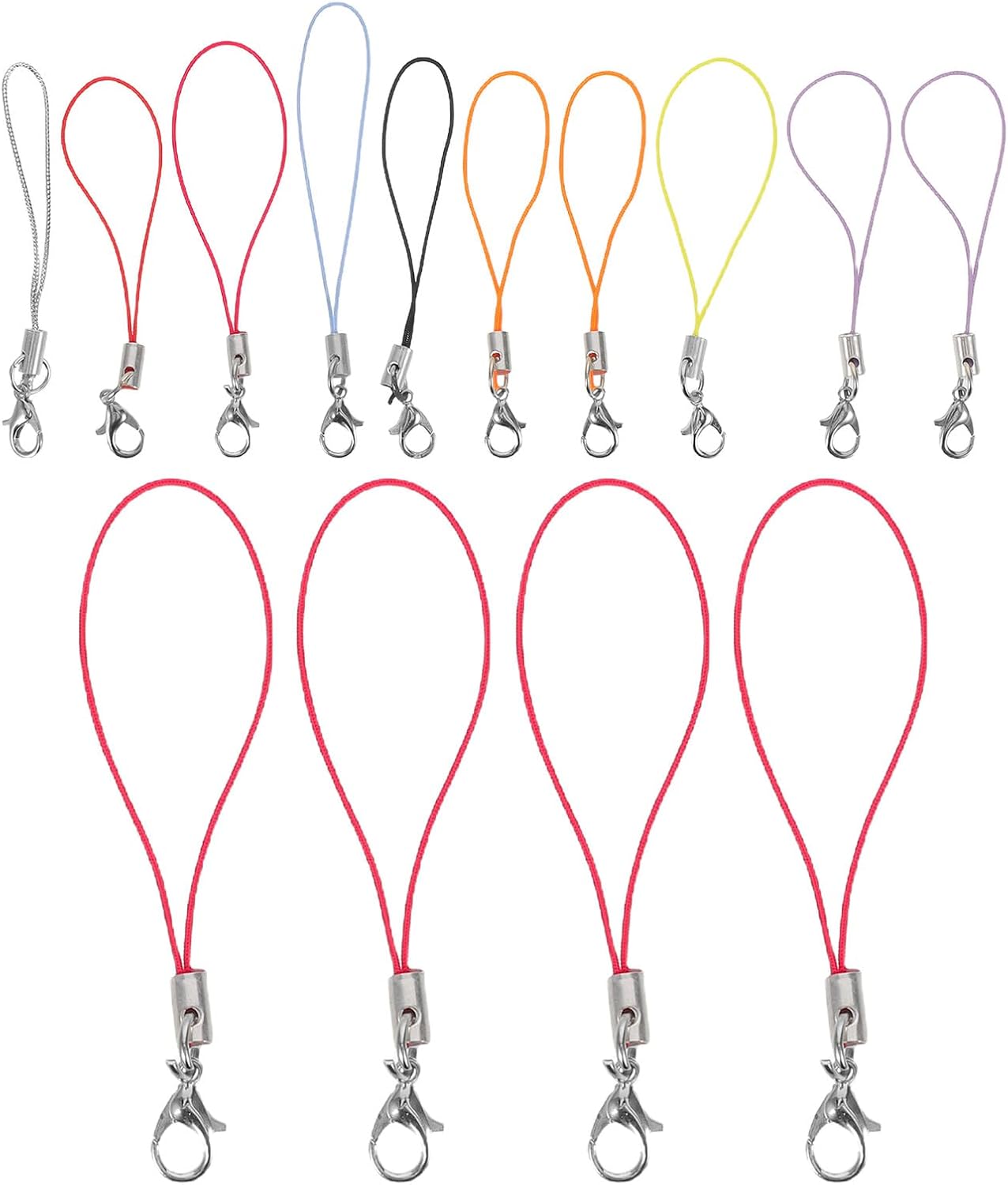 minkissy 60pcs Lobster Clasp Cell Phone Straps and Keychain Lanyard Kit for Women Colorful Mobile Wrist Cord Accessories Suitable for Everyday Use