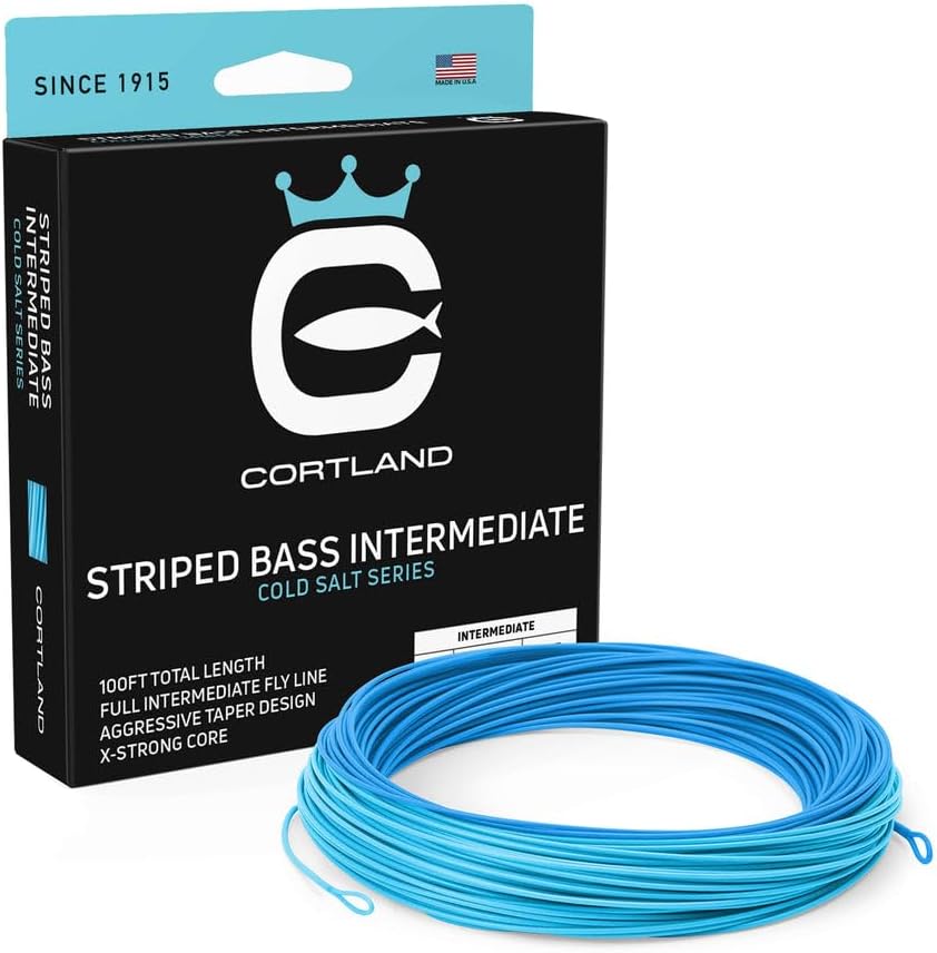 Cortland Cold Salt Striped Bass Intermediate Saltwater Fly Line, Ice Blue