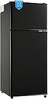 Vista 1 de 3.3 Cu. Ft. Mini Fridge with Freezer, Compact Refrigerator with Adjustable 7-Level Thermostat, Dorm Fridge for Kichen, RV, Office, Apartment, Black