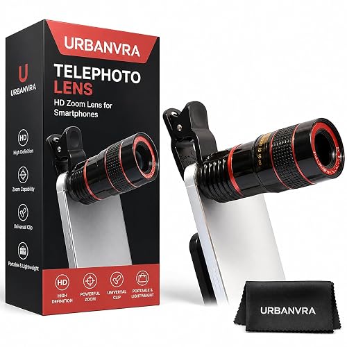 Clip-On Smartphone Telephoto Lens, Universal Mobile Zoom Lens for Wildlife, Sports and Moon Photography