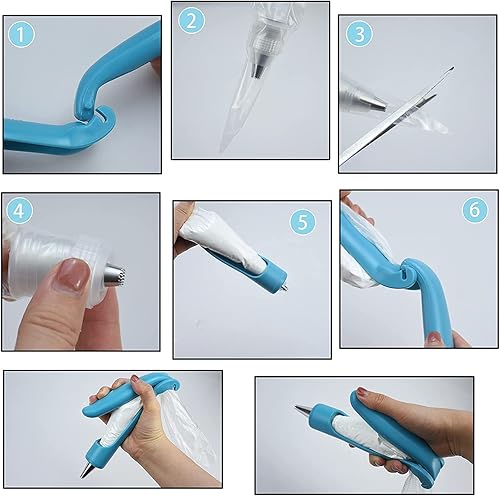 Miniatura 4 de Bolígrafo de decoración de tartas de pastelería, kit de herramientas de glaseado con 4 puntas de diferentes formas, 4 boquillas, bolsa decorativa, 2