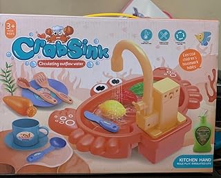 AMAZING KIDS DISH WASHER,WATER BASIN SET AUTOMATIC MOTORIZED FAUCET AUTUMATICALLY RELEASES CON SIST OF 19 INTEGRATED PIECES