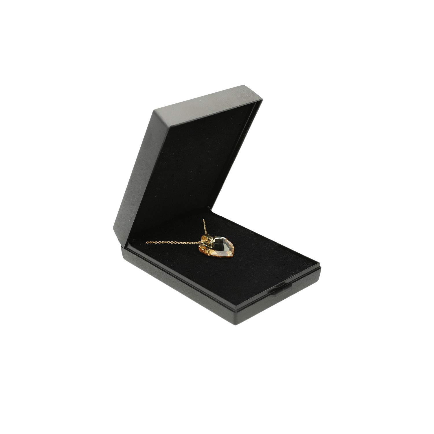 Damen Halskette 925 Silber vergoldet mit SWAROVSKI ELEMENTS Herz Anhänger und Buchstabengravur A - Z, Herzkette als Geschenk für die Frau, Freundin oder zum Valentinstag