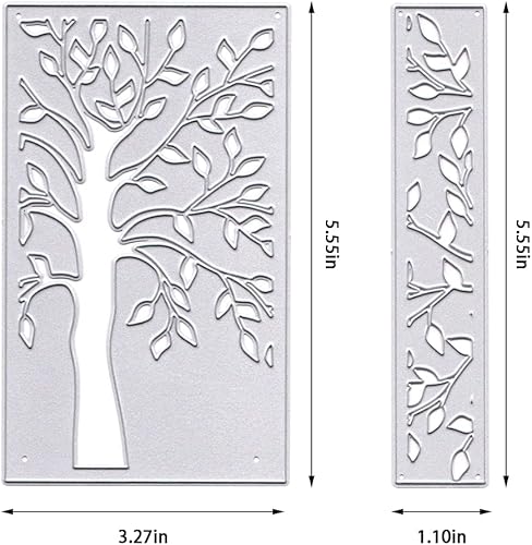 Miniatura 7 de Estivaux 3 piezas de marcos de hojas de vides troqueladas para hacer tarjetas, troqueles de corte de flores huecas, plantillas rectangulares de