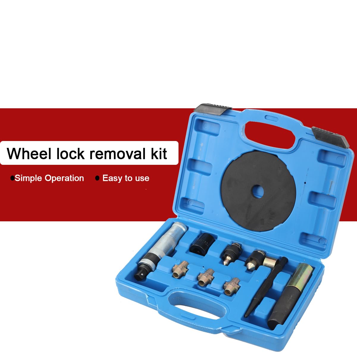 Juego de herramientas para quitar tuercas de rueda, juego de herramientas para quitar tuercas de buje, servicio de vehículo universal Master Locking Wheel Nut Removal Tool Kit With 10pc