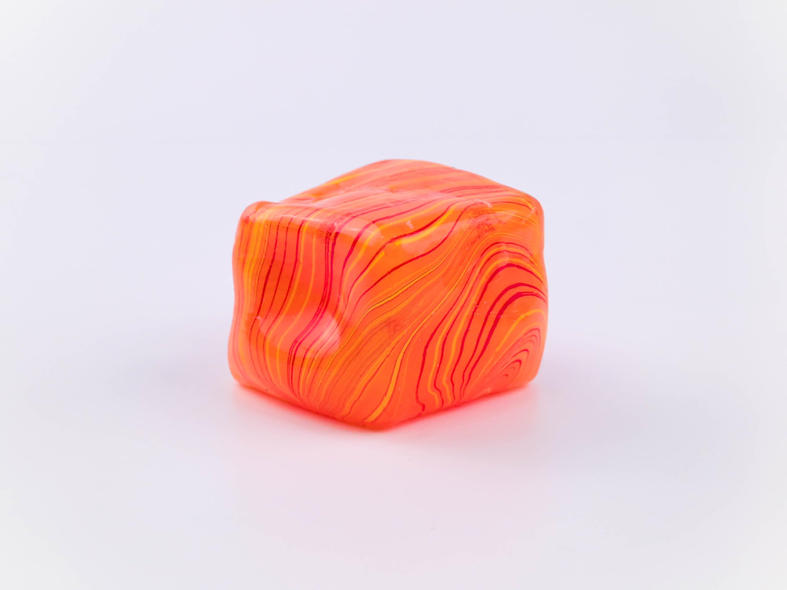 Swirl Maltose Squishy Stress Relief Toys, Marble Squeeze Ice Cube Fidget Toys, Slow Rising Sensory Stress Balls for Anxiety Relief, Durable TPR Calm Down Toys (1Pcs, Orange, 1.97inch) Orange 1.97inch 1
