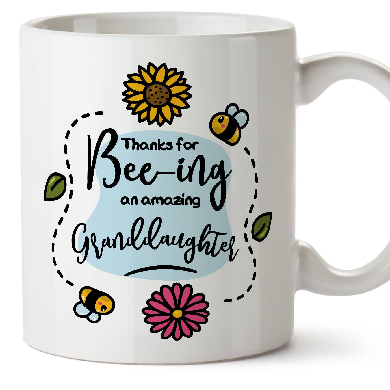 MUGFFINS Granddaughter Mug - in English - Thanks for Beeing Amazing - Funny Gift - Ceramic 11oz Mug