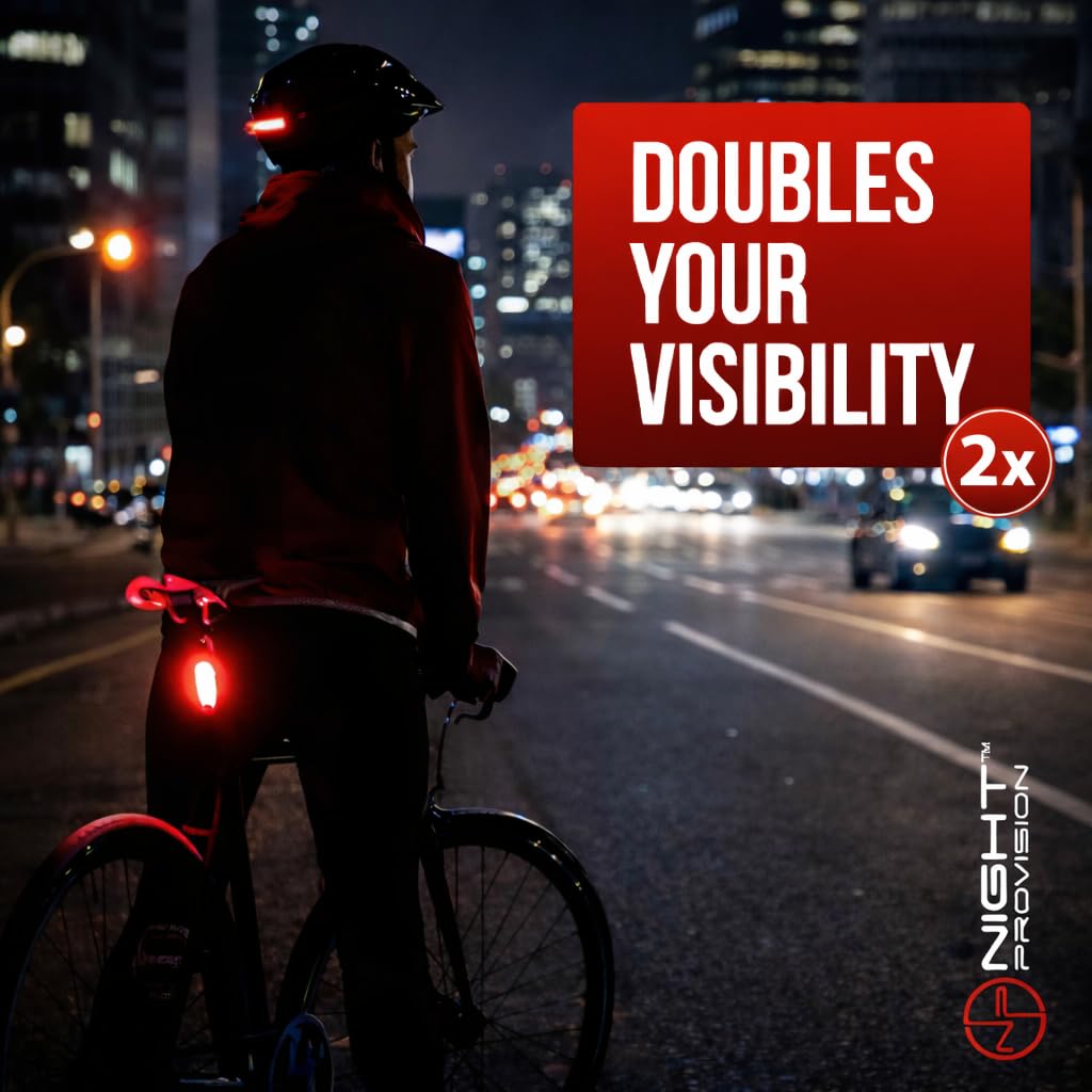 KIT-R1 Lot de 2 feux arrière de vélo LED rechargeables par USB 330 mAh 4 modes
