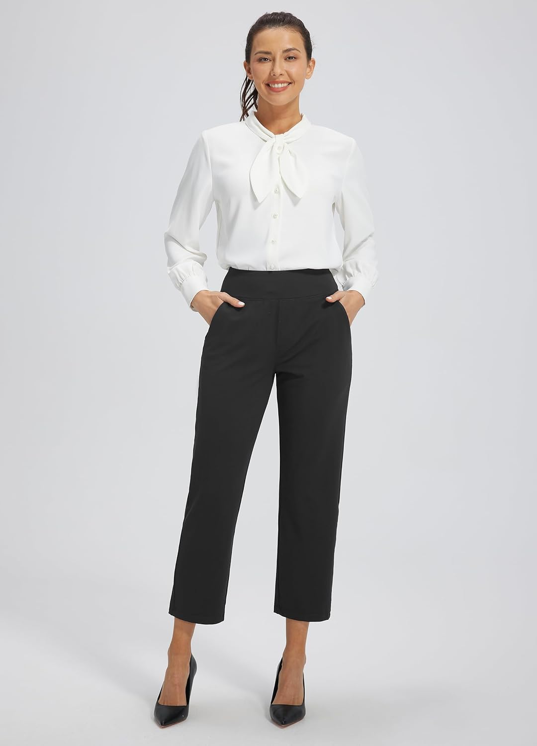 Libin Womens Casual Travel Pants 7/8 Stretchy Golf Pants Ankle Dress Pant Slacks Athletic Workout Sweatpants with 4 Pockets - Image 3