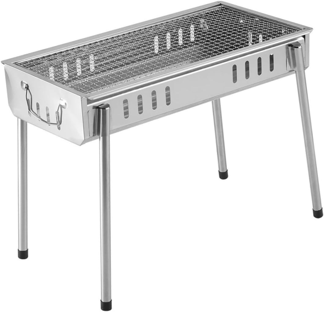 Generic Portable Charcoal Grill Bbq Stainless Steel Barbecue Rack Detachable Camping Cooking Grid Easy Assembly Outdoor Cooking Tool