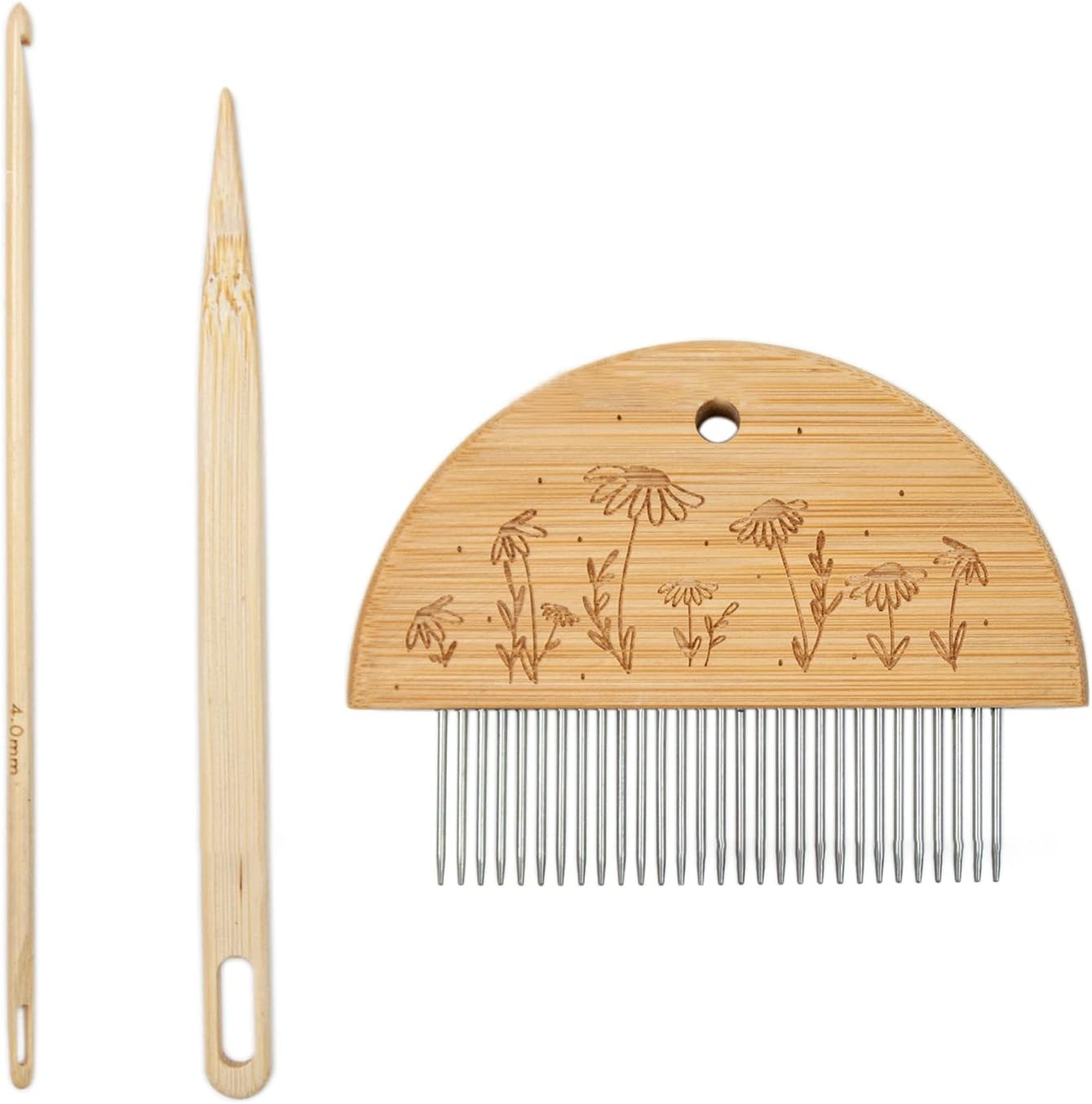 Tapestry Weaving Tool Forks Comb Beater Wood Fine Teeth Hand Stick Hand Tool