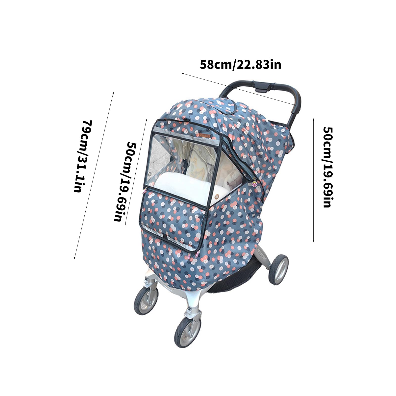 Parapioggia per passeggino, protezione antivento, protezione dalle intemperie, accessori per l'inverno