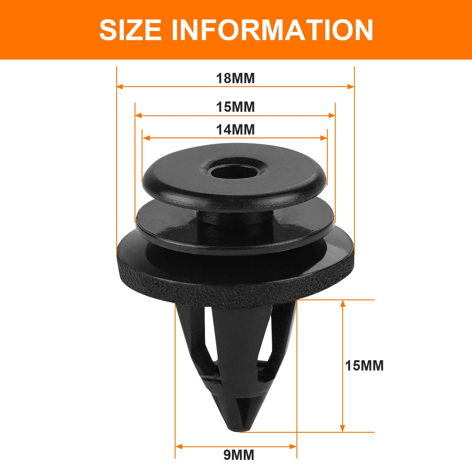 Clip Fissaggio Pannelli Auto 10 Clip Per Pannelli Auto - Fissaggio Porte E Paraurti, Universali Clips Plastica Per Auto - Foto 4