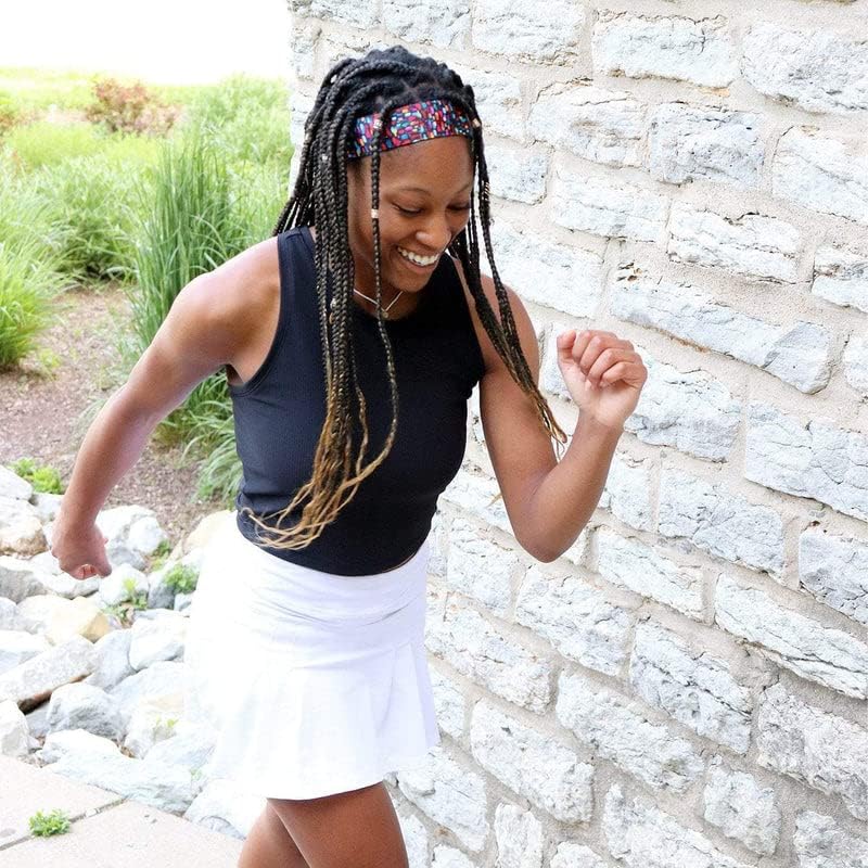 Sweaty Bands Womens Girls Headband - Non-Slip Velvet-Lined Fitness Hairband - Confetti 1.5-Inch - Image 2