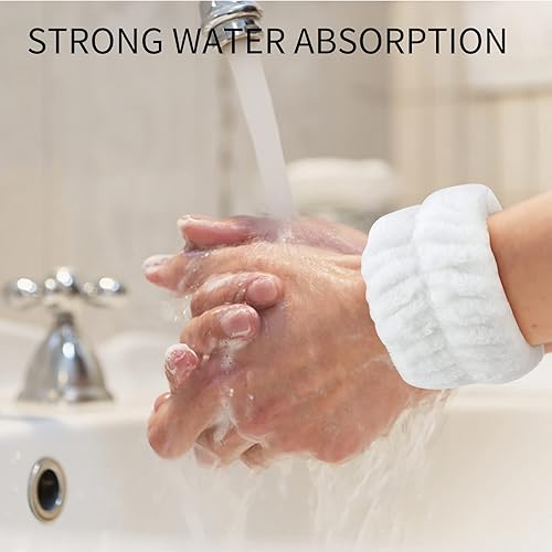 Miniatura 3 de YARIEW Juego de 9 diademas de spa y muñequeras, 3 piezas de maquillaje facial para lavado facial, diademas para la cabeza y 6 muñequeras para lavar