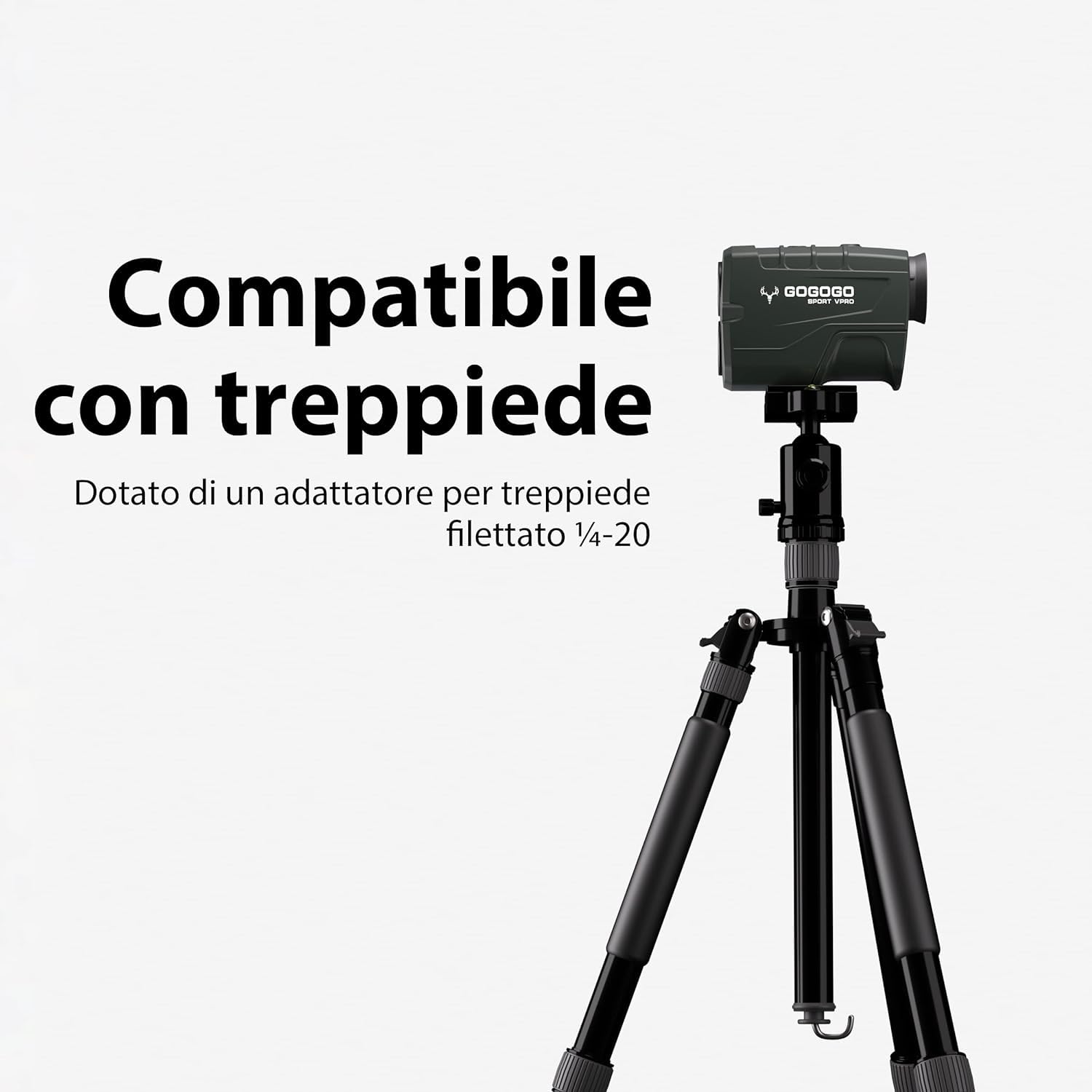 Gogogo Sport Vpro Telemetro Caccia Golf 1097M/1200 Iarde, Ricaricabile Telemetri con Ingrandimento 6X Modalità di Pendenza, Blocc Bandiera & Vibrazione, Scansione,Precisione ±1