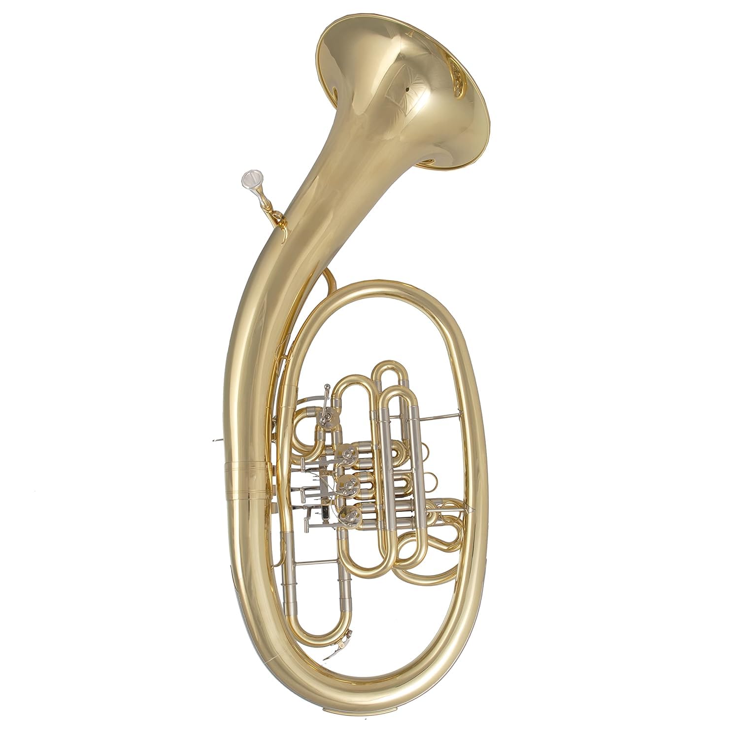 Tuba Wagner en F/B – Corne de wagner avec 3 valves rotatives et valve d'inversion – Complet avec valise, embout buccal et accessoires