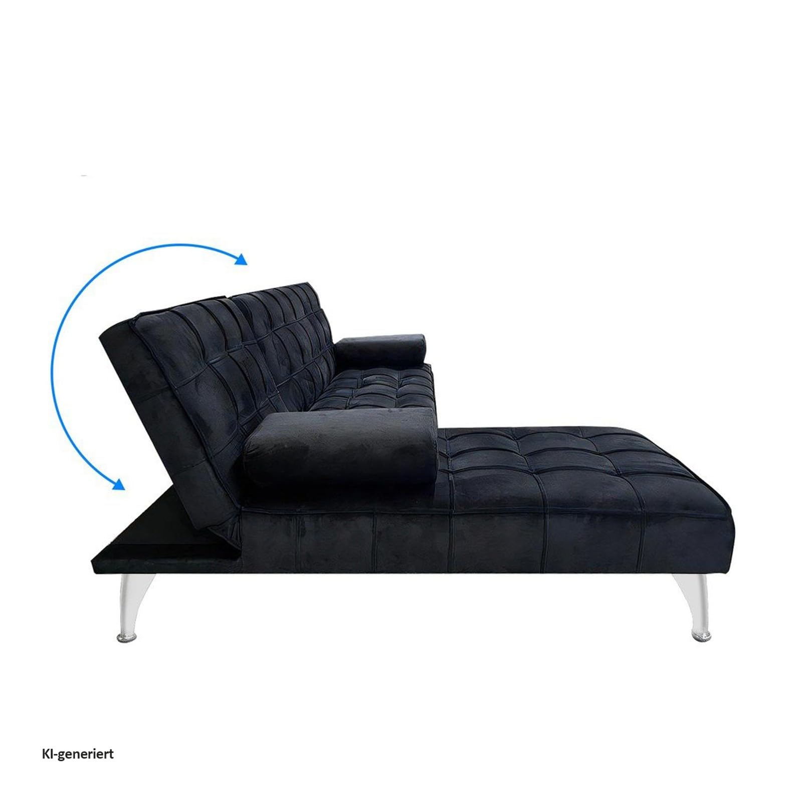 HTI living Ecksofa Miranda mit Bettfunktion Velvet Schwarz